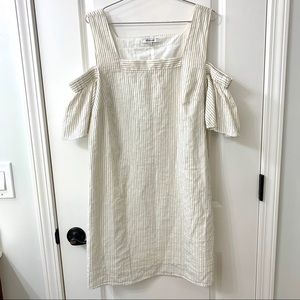 madewell dress with off the shoulder sleeves